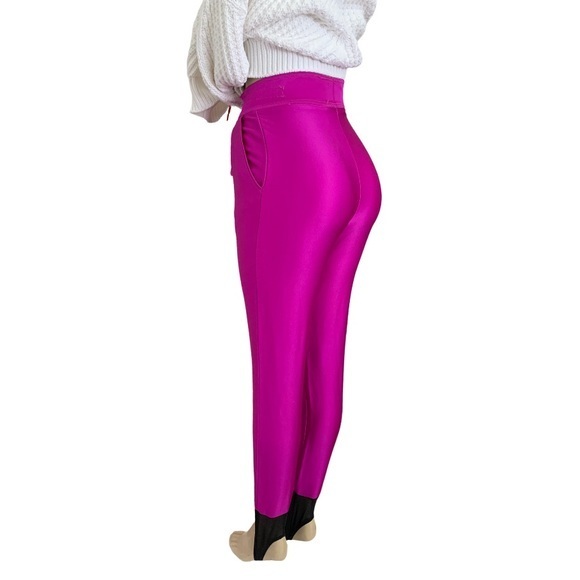 Italian Skitique Vintage Fuchsia Stirrup Ski Pants - Picture 6 of 11